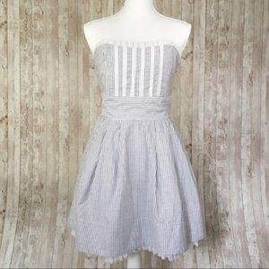 LagunaMoon Japanese Strapless Striped Mini Dress S